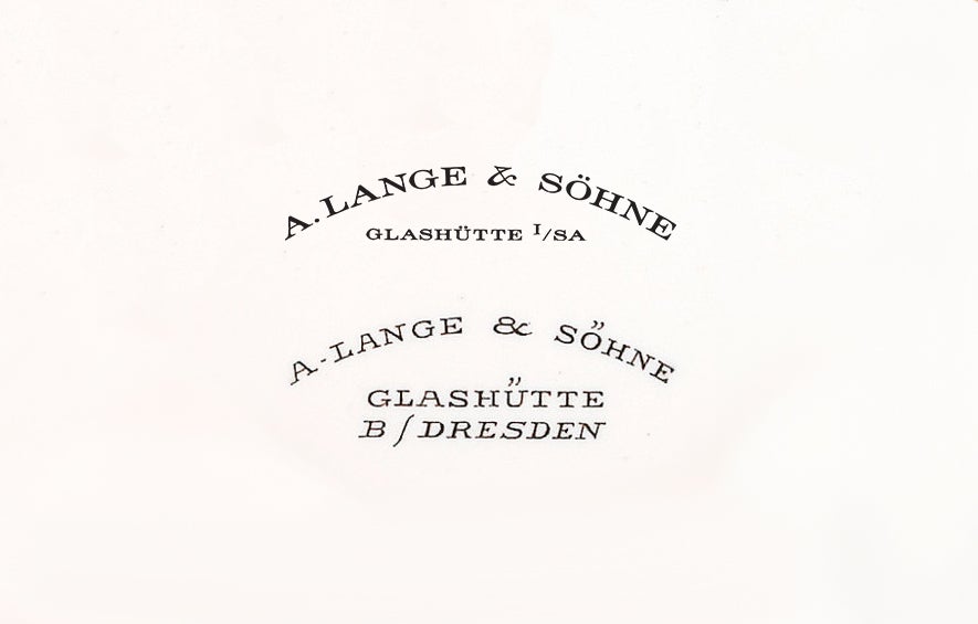 The modern and vintage versions of the A. Lange & Söhne wordmark that appeared on dials