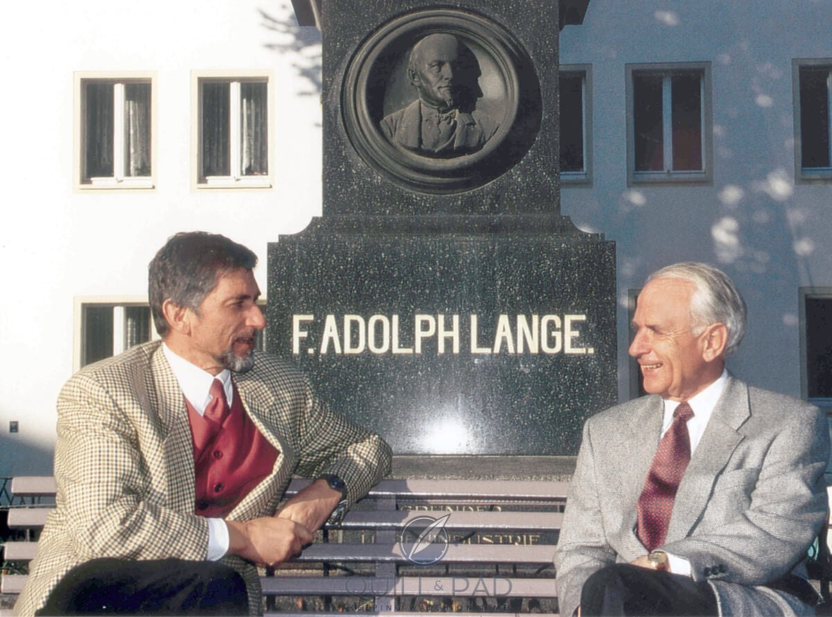 Blümlein and Walter Lange sat in front of a memorial to Walter’s great-grandfather, Ferdinand Adolph Lange for A Collected Man London