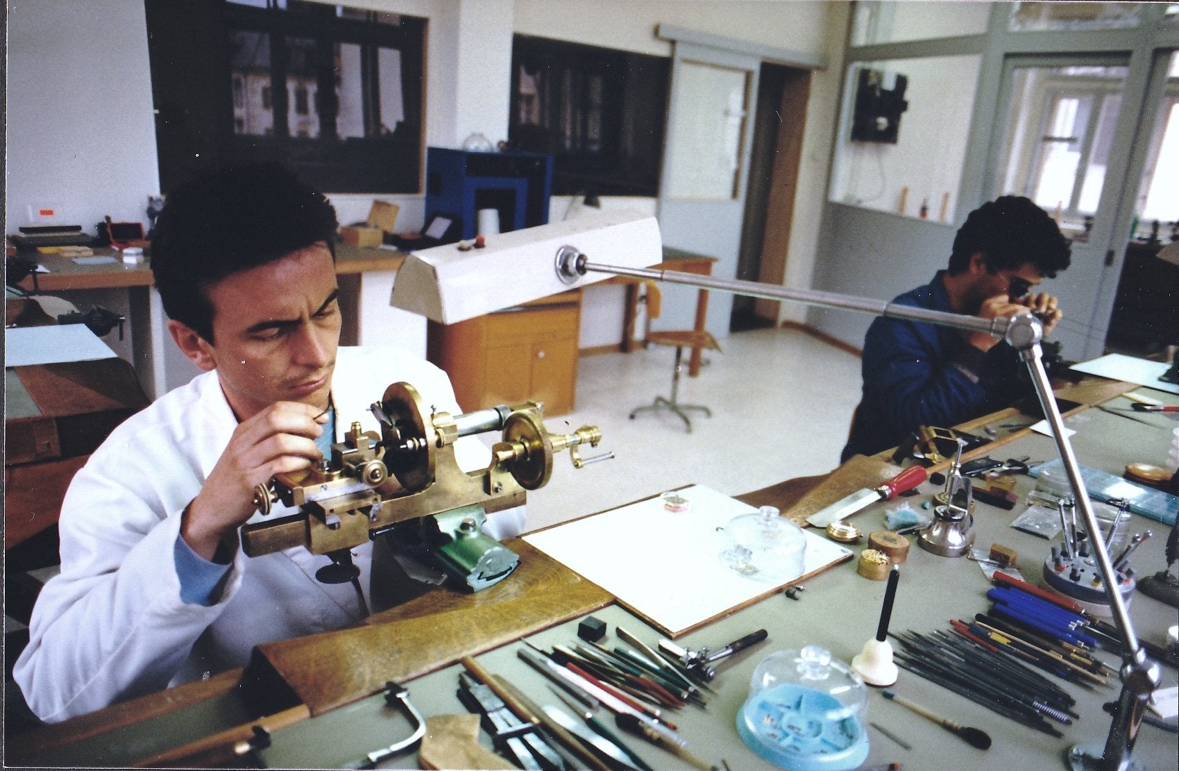 Dominique Renaud and Giulio Papi at the workbench In A Collector’s Guide to the “Collection Privée Cartier Paris” for A Collected Man London