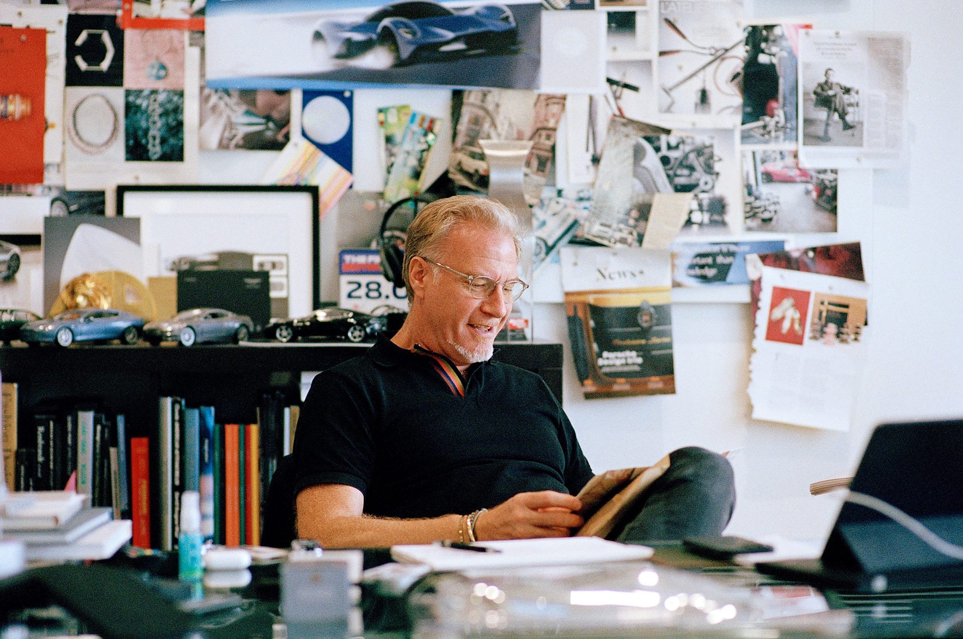 Reichman in his office at the Aston Martin Headquarters in Obsessions: Design with Marek Reichman for A Collected Man London