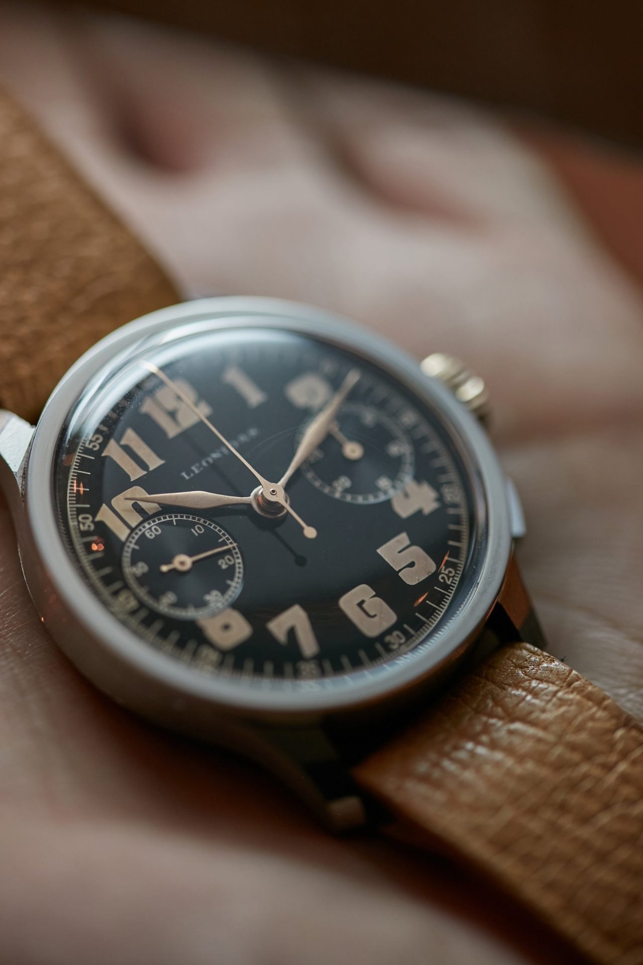 Leonidas chronograph vintage pilots watch A Collected Man London