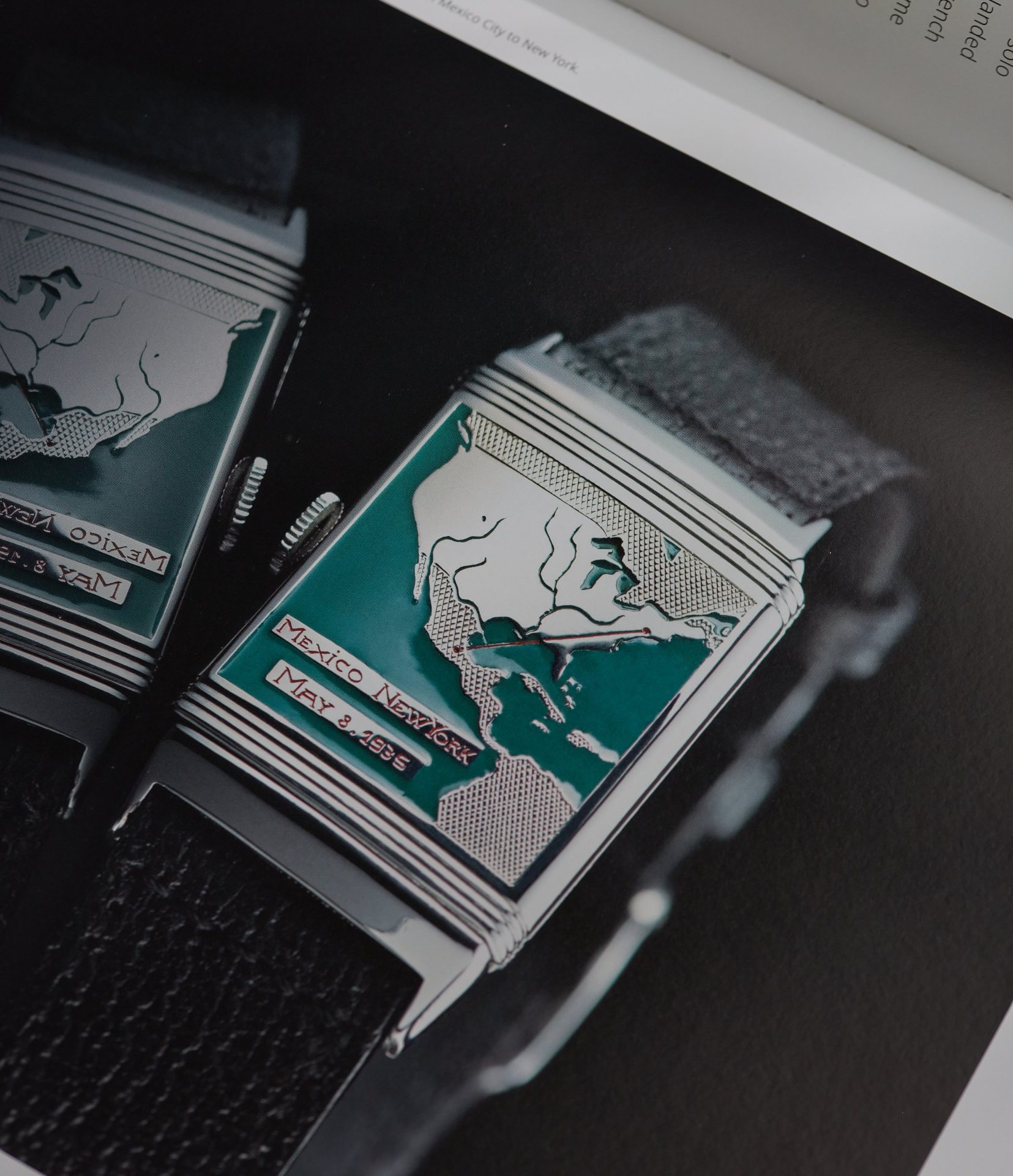 Caseback engravings and lacquer-work for General Douglas McArthur to commemorate historic flight by Amelia Earhart in The Flippin’ History of the Reverso for A Collected Man
