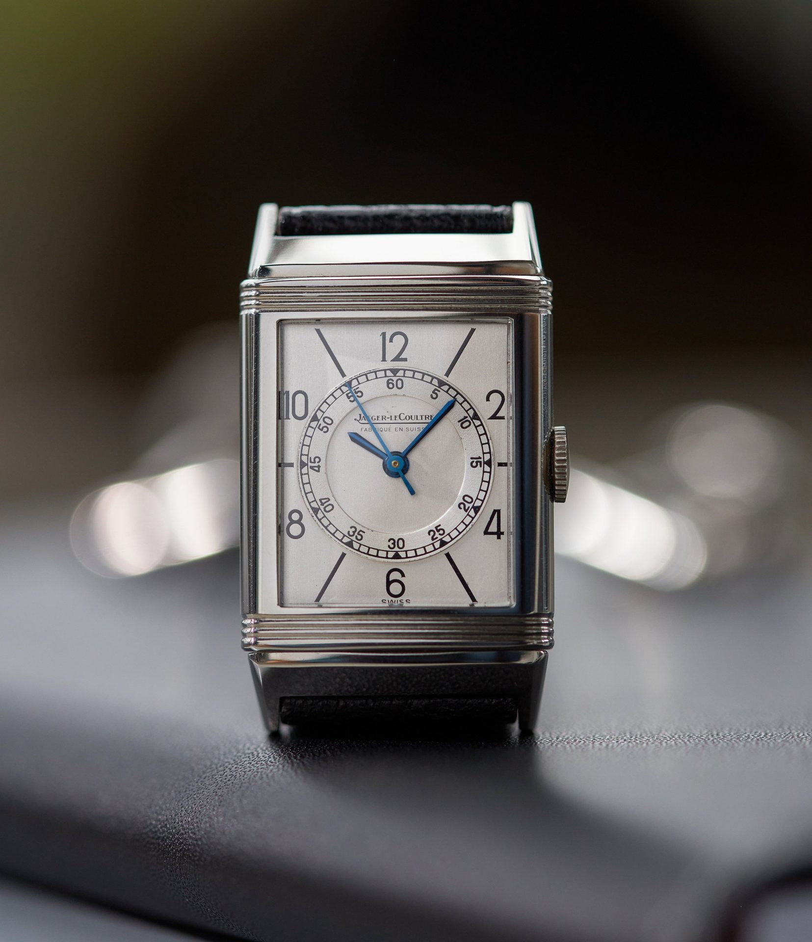 White dial Jaeger-LeCoultre Reverso from 1933 with Order of the Thistle emblem on caseback in The Flippin’ History of the Reverso for A Collected Man