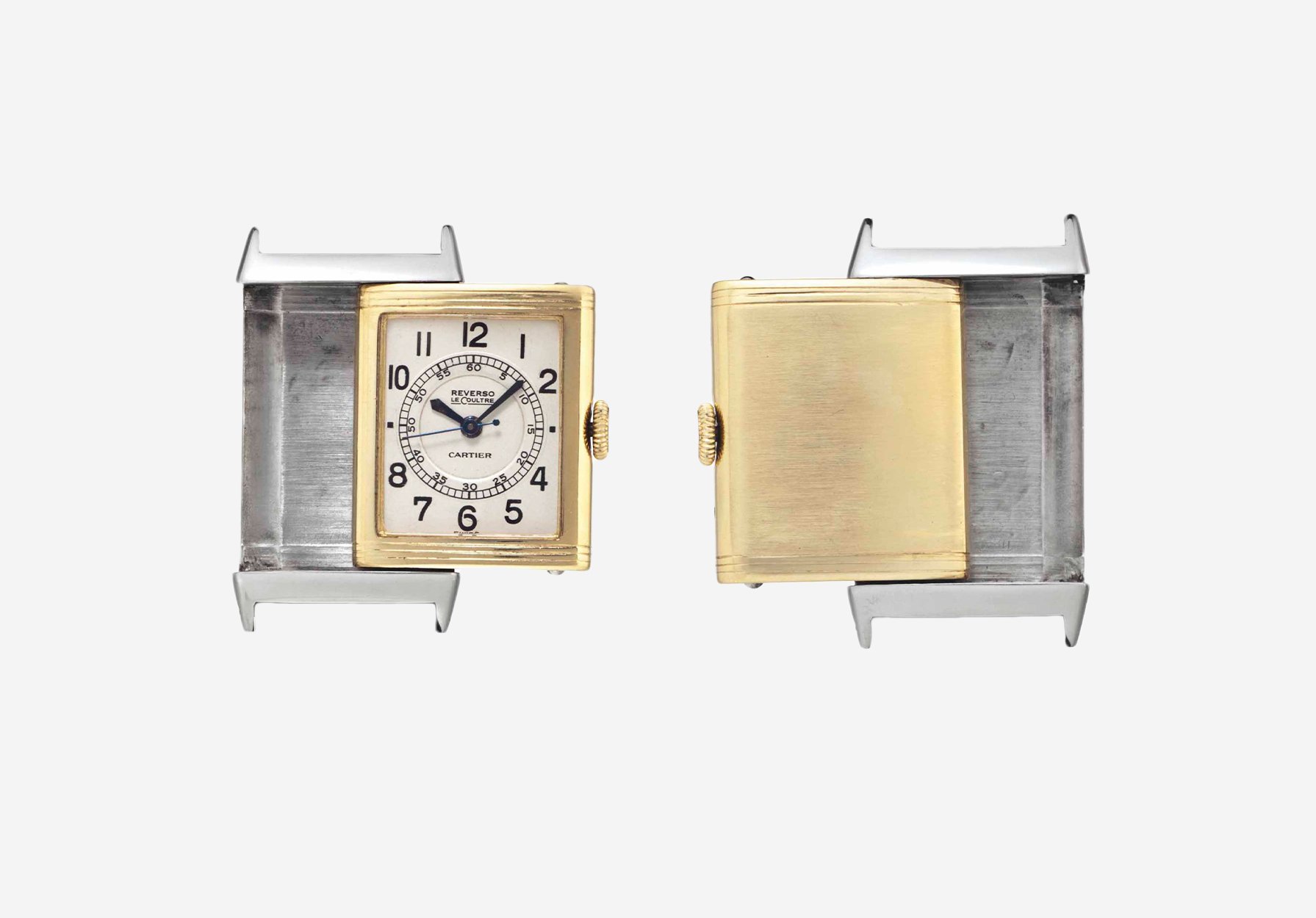 A Jaeger-LeCoultre Reverso two-tone yellow gold and steel double signed by Cartier for A Collected Man London