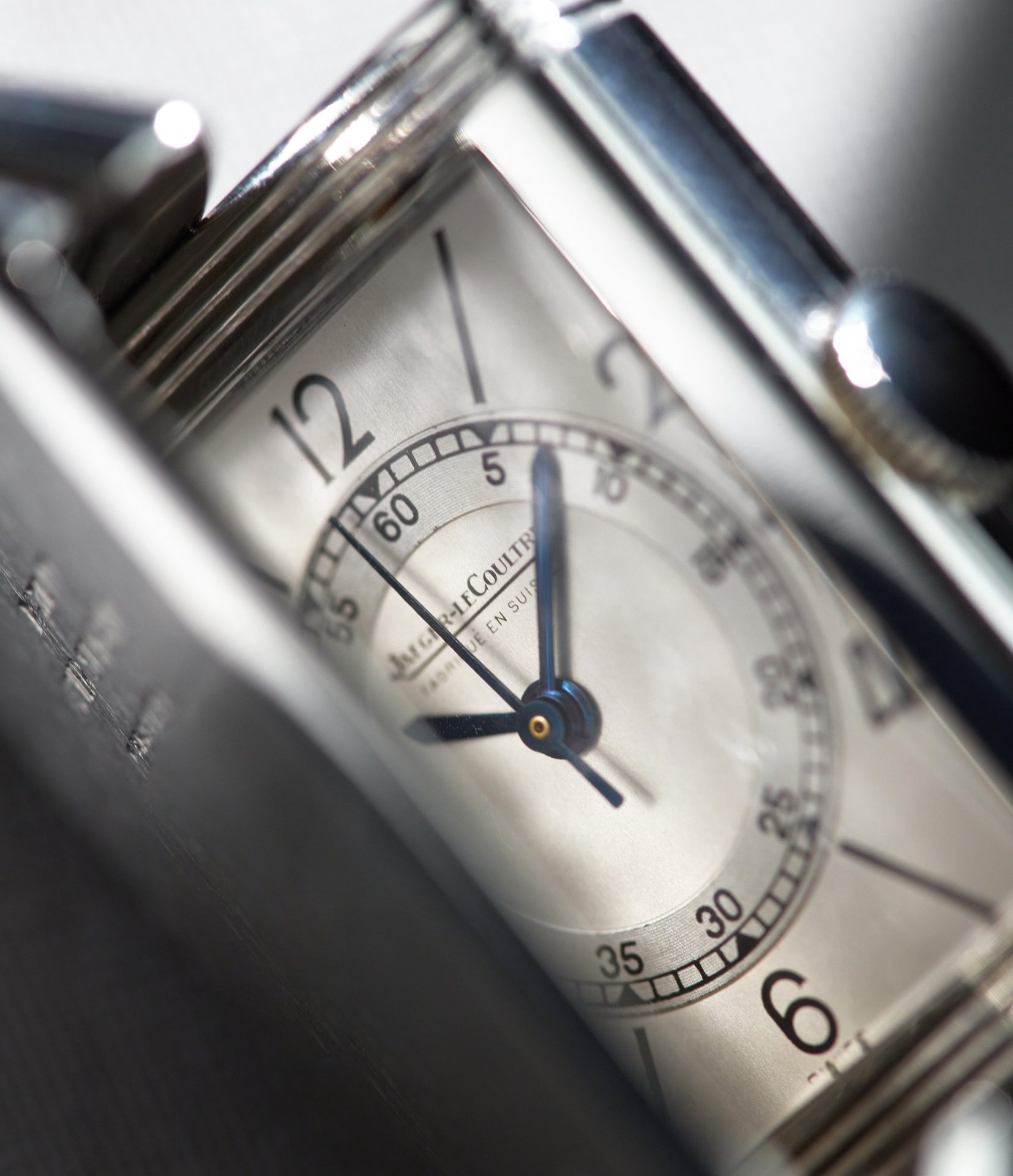 White dial Jaeger-LeCoultre Reverso from 1933 closing in The Flippin’ History of the Reverso for A Collected Man