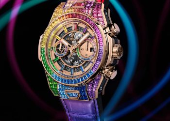 BIG BANG UNICO FULL BAGUETTE KING GOLD RAINBOW 290 GEMSTONES– 24 CARATS HIGHLY COLOURFUL