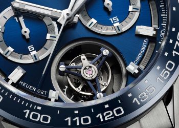 THE NEW TAG HEUER CARRERA HEUER 02T IS A MARVELLOUS COMBINATION OF BLUE AND TITANIUM