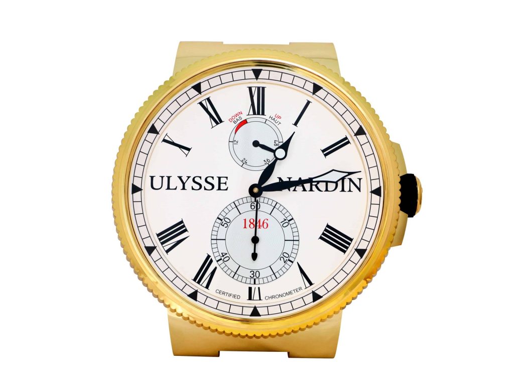 Ulysse Nardin Marine Dealer Wall Clock Gold Tone - Wrist Watch.News