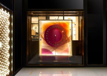 “Eternal Illumination: A Journey Through Time”_ An event window installation with mixed-media Fanson Lam_ Hong Kong Ocean Terminal Flagship Boutique,