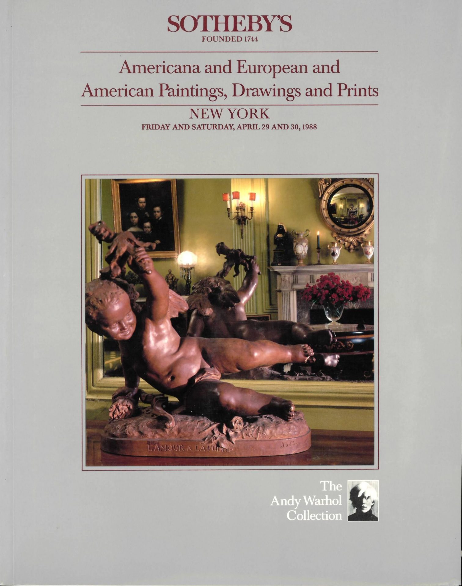 Auction catalogue covers in Understanding Andy Warhol as a collector for A Collected Man